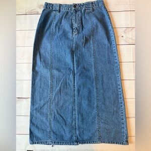 Kim Rogers Petite Denim Midi Skirt 8P Classic 100% Cotton Straight
